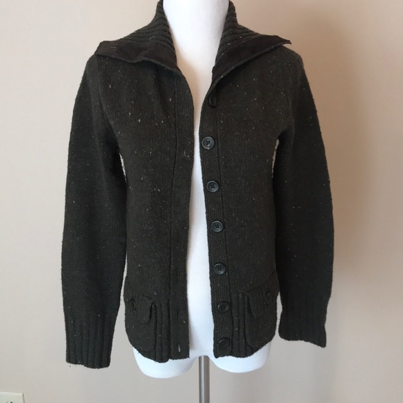 Eddie Bauer olive green shawl collar cardigan XS - Picture 2 of 7